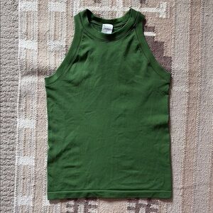 Athleta Green Ribbed Tank Top